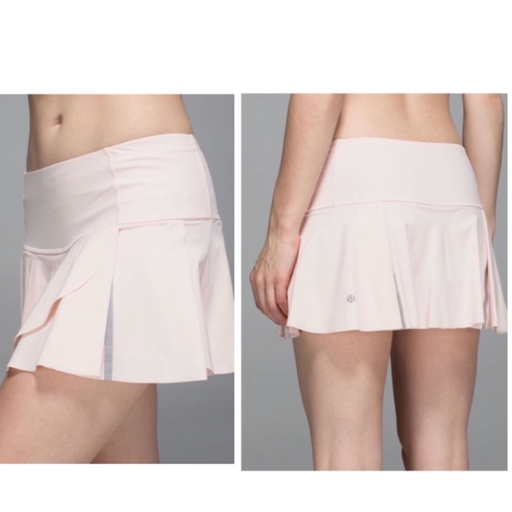 Lululemon Hit Your Stride Skirt Nude Butter Pink Sz 6 Reflective